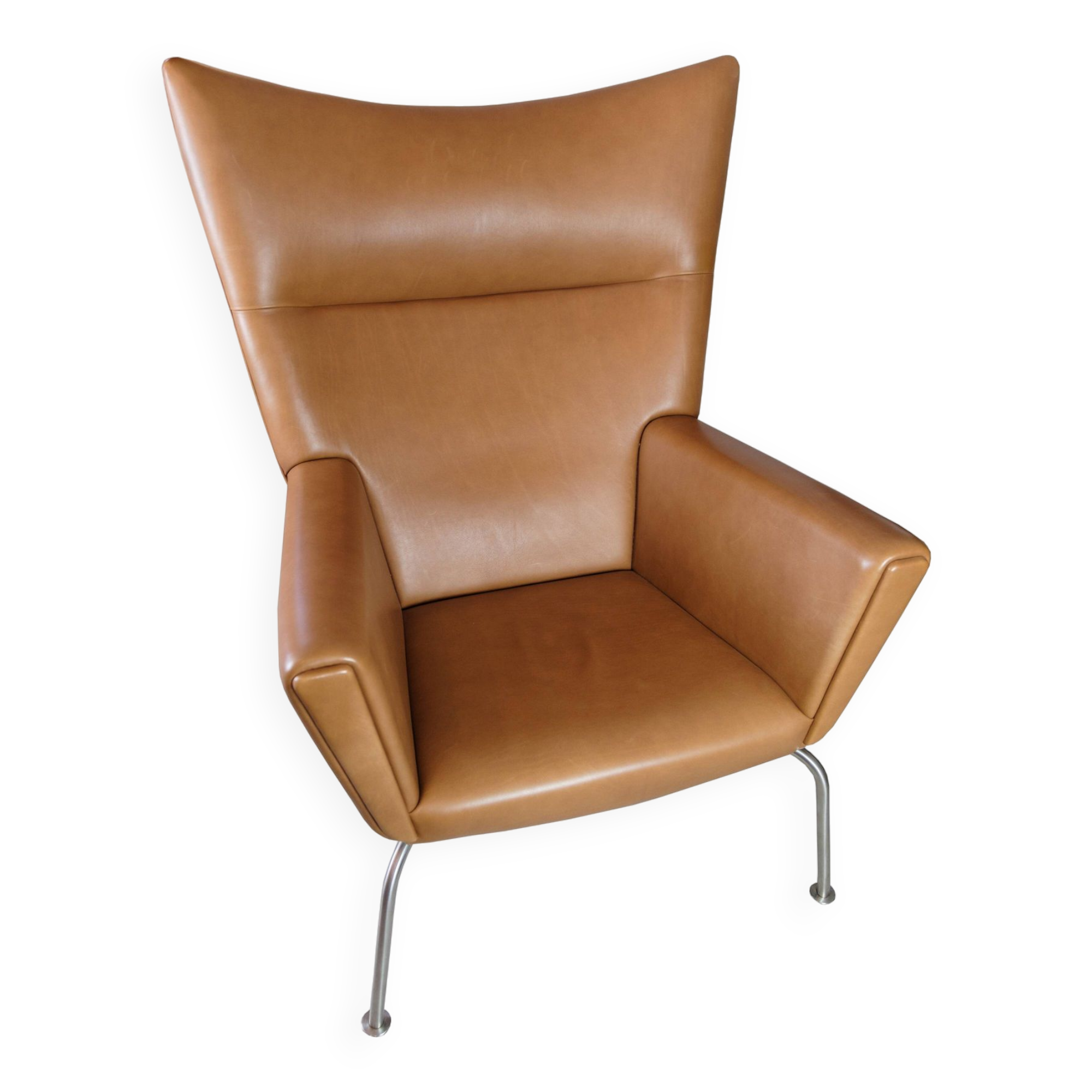 Wingchair Model Ch445 In Walnut Elegance Leather By Hans J. Wegner