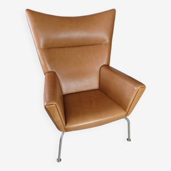 Wingchair Model Ch445 In Walnut Elegance Leather By Hans J. Wegner