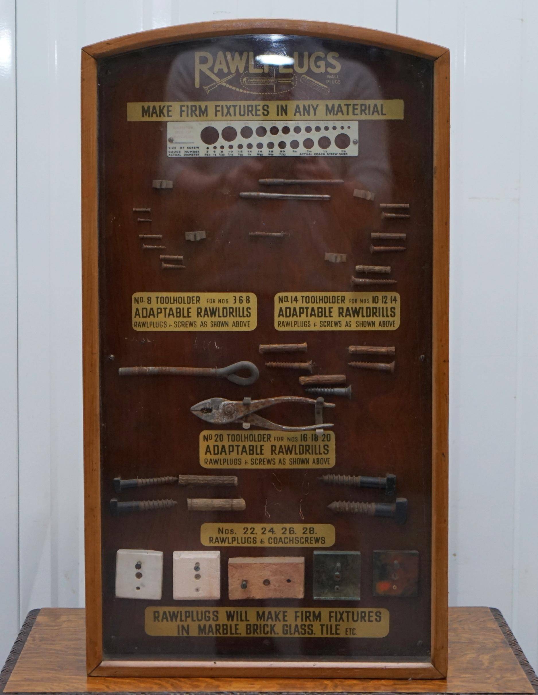 Rare Rawl display furniture from the 1950s with drawers and a showcase.