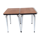 Lot 2 tabourets formica  marron