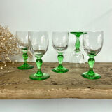 5 small stemmed glasses