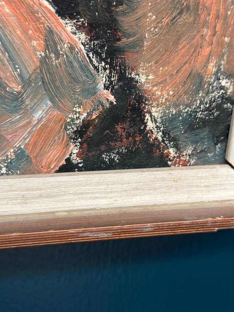 Original Large Swedish Oil on Panel – “Coastal Landscape” – Signed – Vintage & Framed