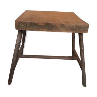 Old metal wooden stool