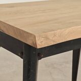 Table bistrot tolix T55 plateau chêne massif