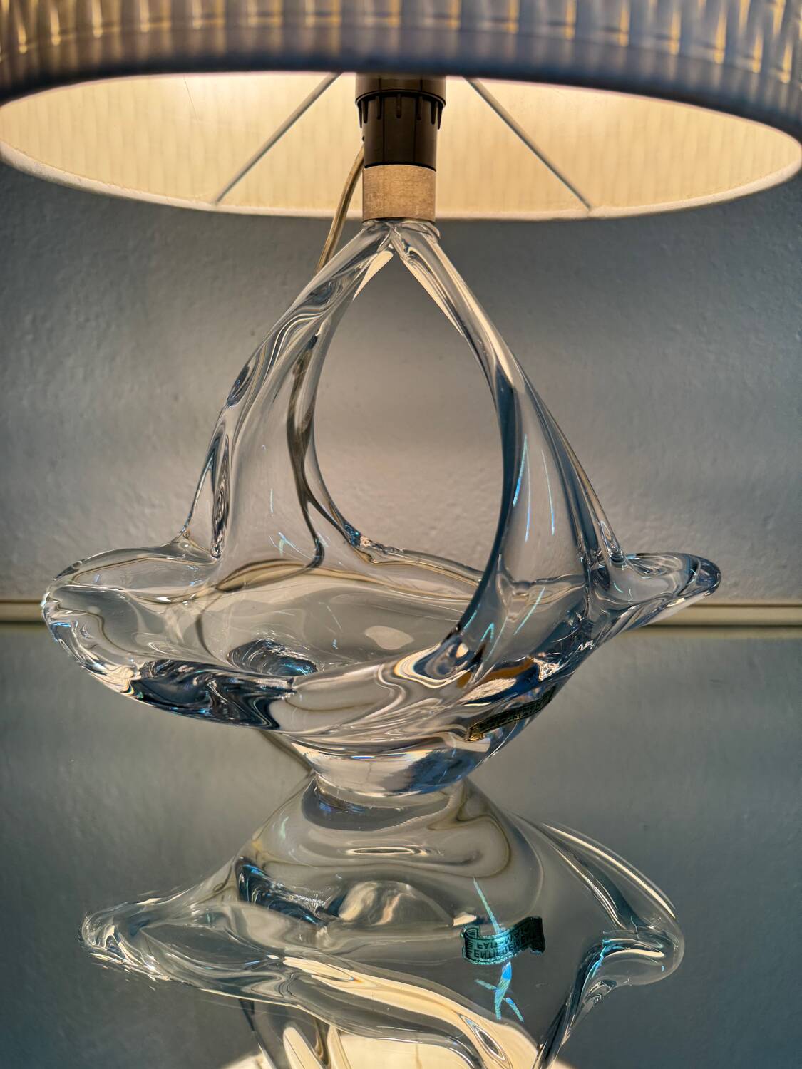 Lampe vide poche cristal années 60