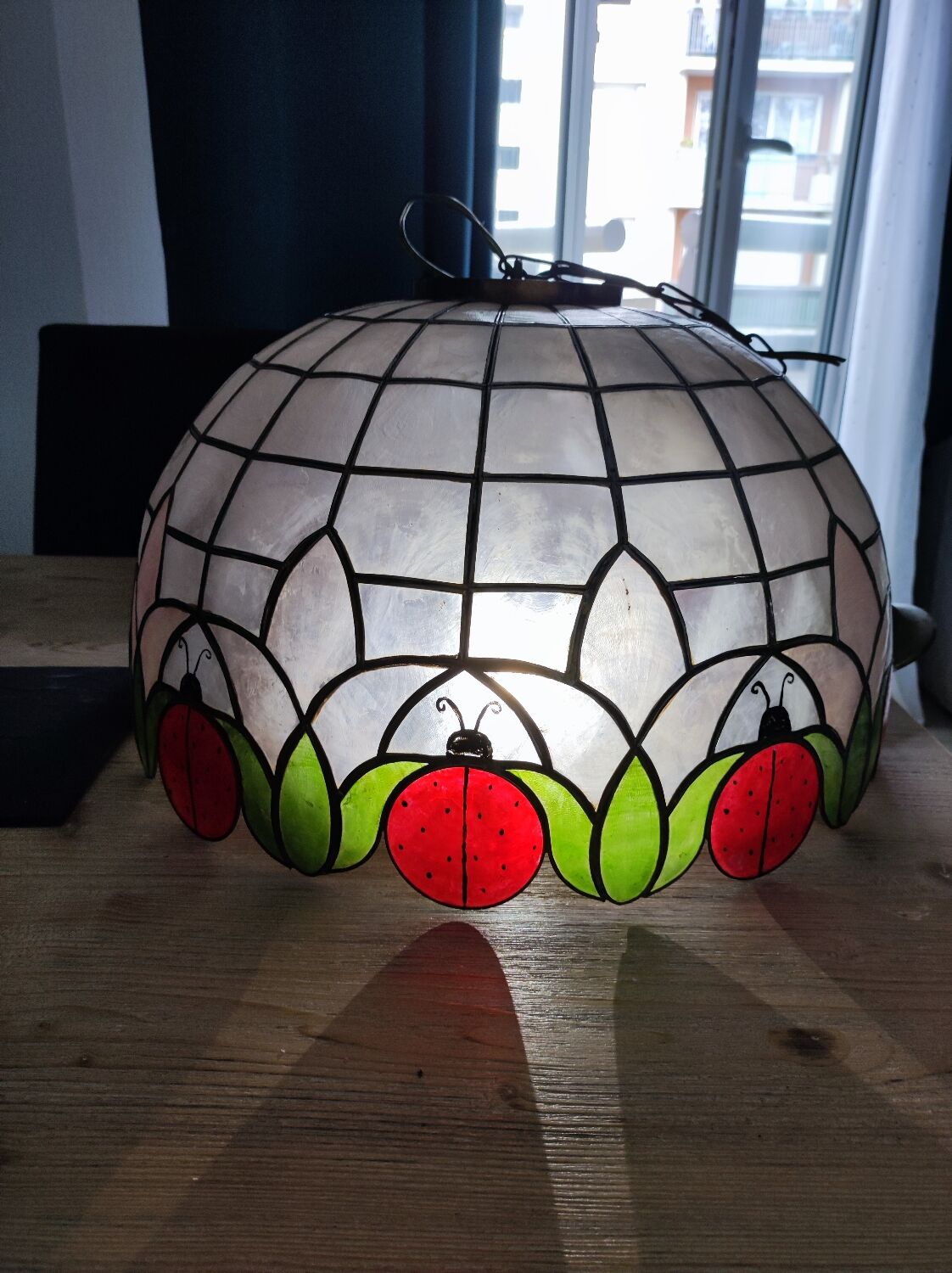 Ladybug mother-of-pearl chandelier