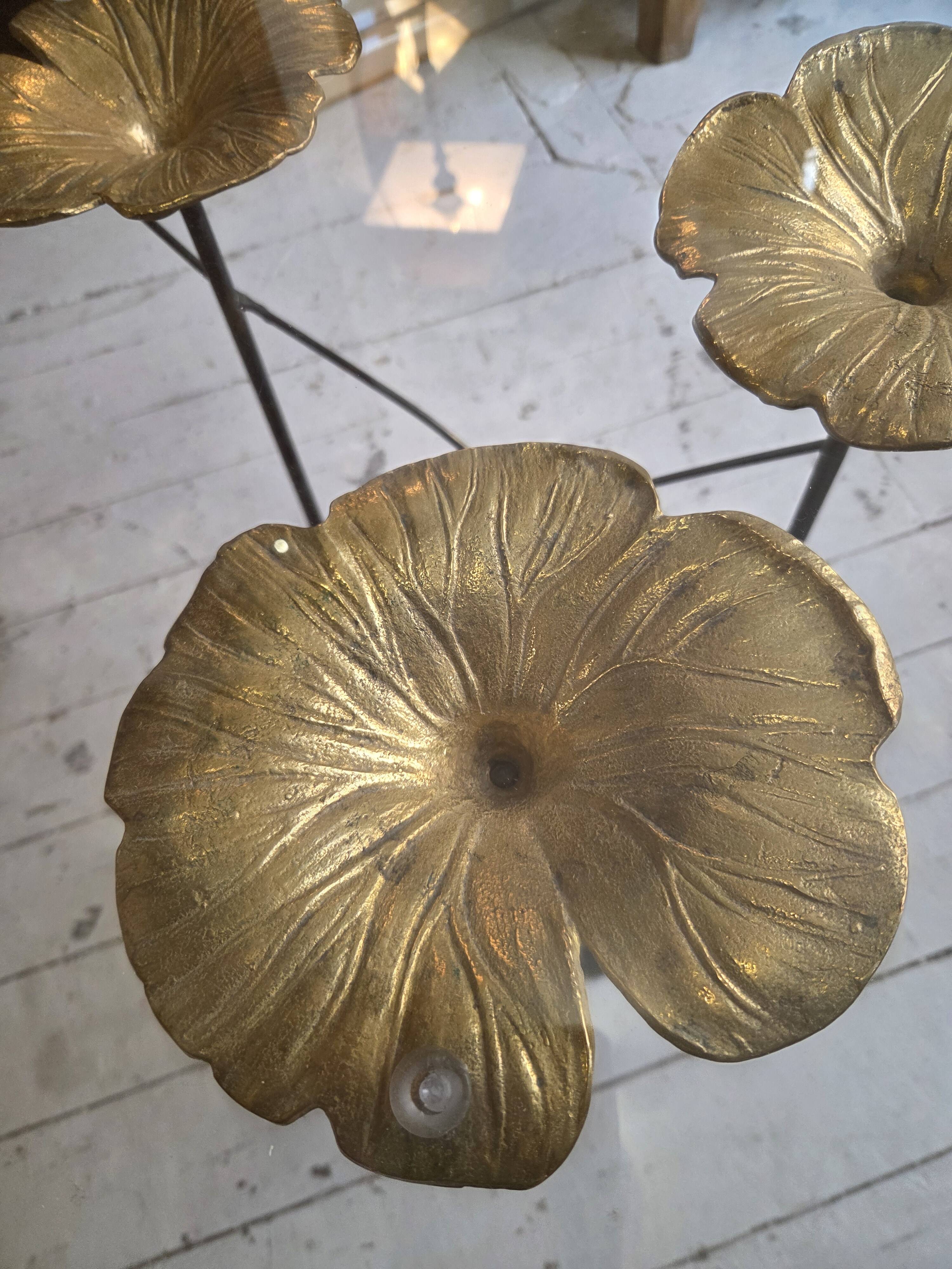 glass and bronze coffee table Jansen
