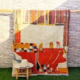 Tapis berbère marocain orange 222 x 152CM