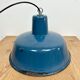 Industrial blue enamel factory pendant lamp 1960s