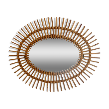 Vintage rattan mirror