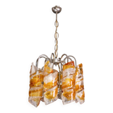Italian Design "Twisters" Round Chandelier by Mazzega, 1970