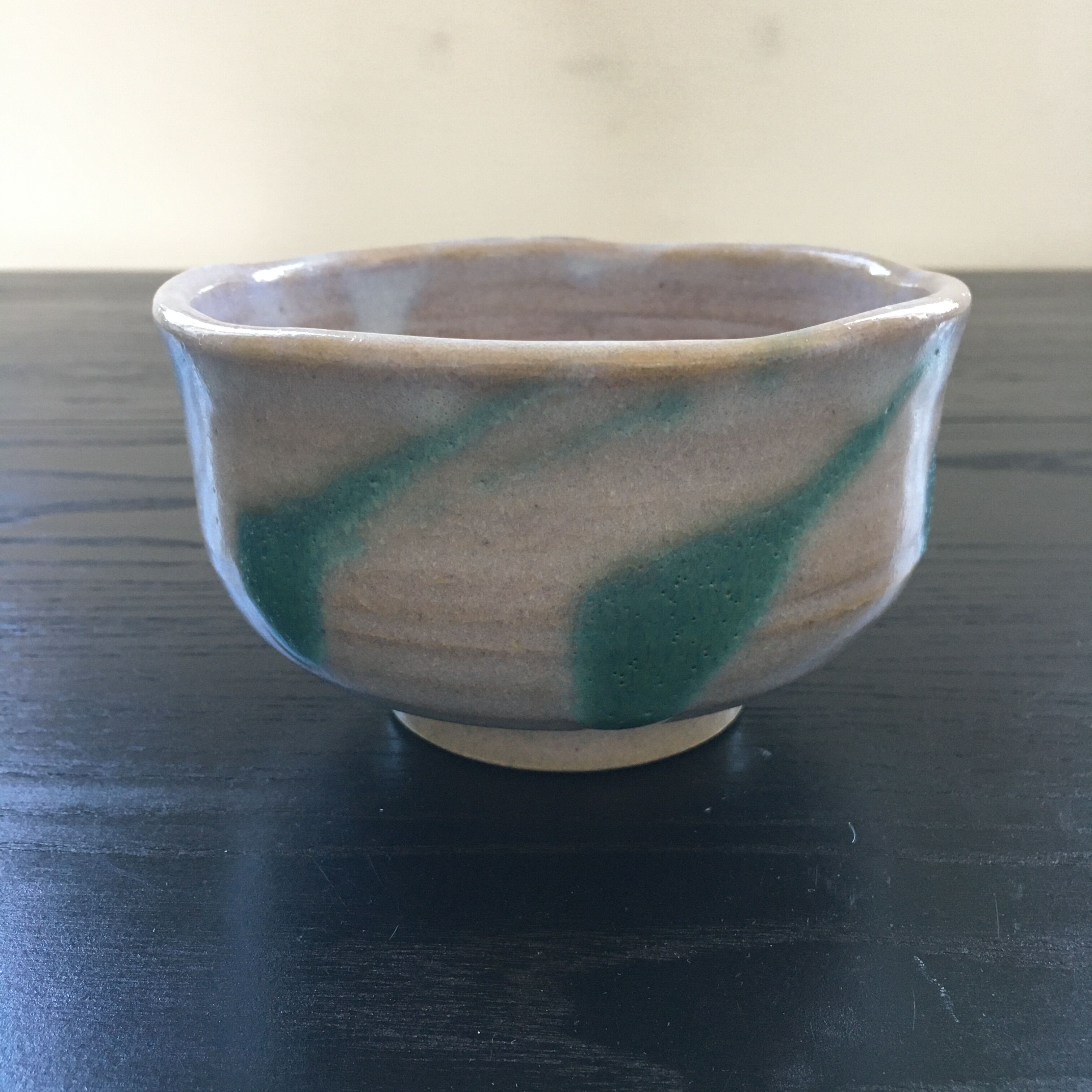 Turquoise decorated salad bowl