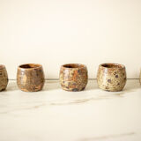 5 ramekins, shells in pyrite stoneware