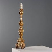 Antique carved and gilded wooden candelabrum, Italy, 19th century