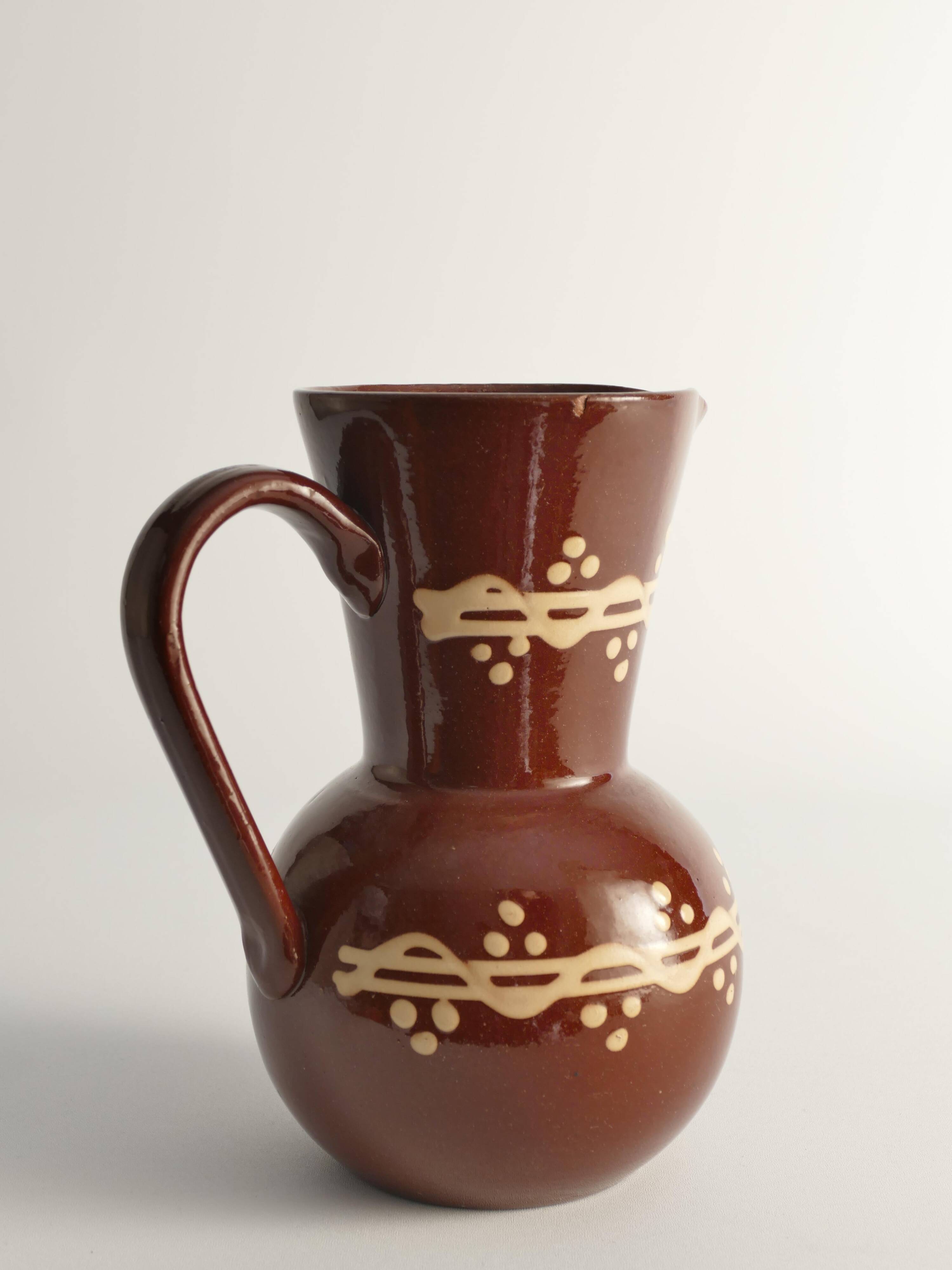 Brown Ceramic Pitcher or Vase by Andersson & Johansson, Höganäs, Sweden, 1920s