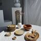 Lot de 12 assiettes à dessert en grès Village France