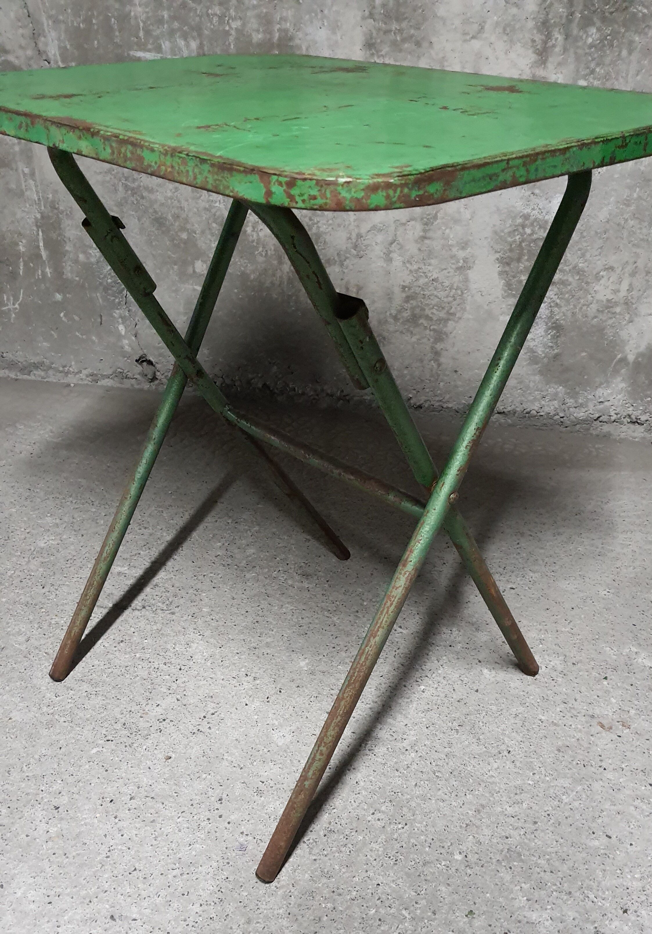 Painted metal folding table