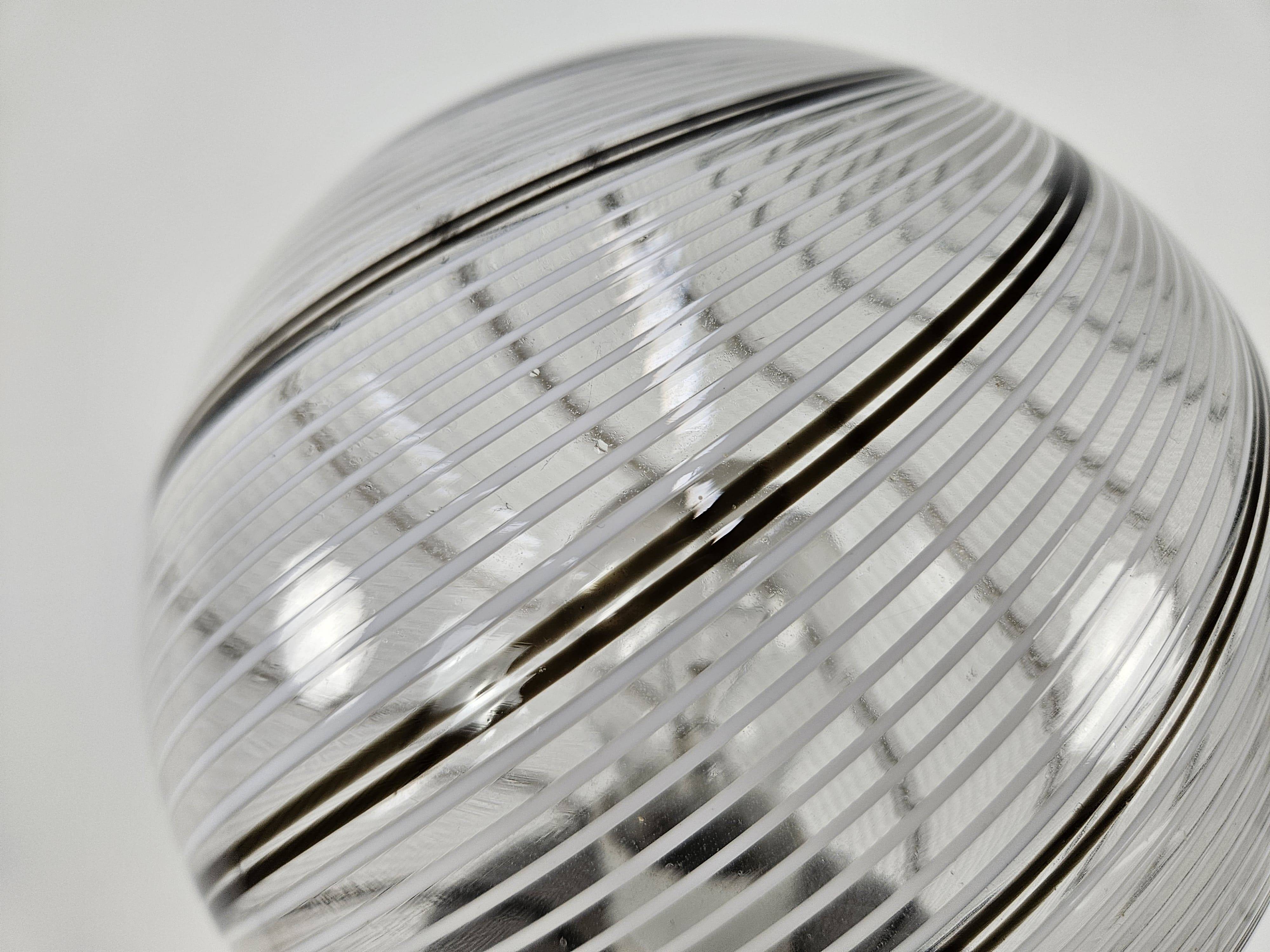 Lampadaire tourbillon en verre de Murano avec trois points lumineux milieu du siècle années 70