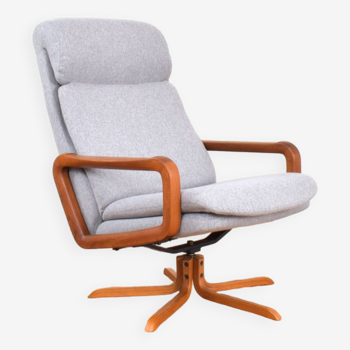 Mid-Century Danish Teak Swivel Office Chair, 1960s.