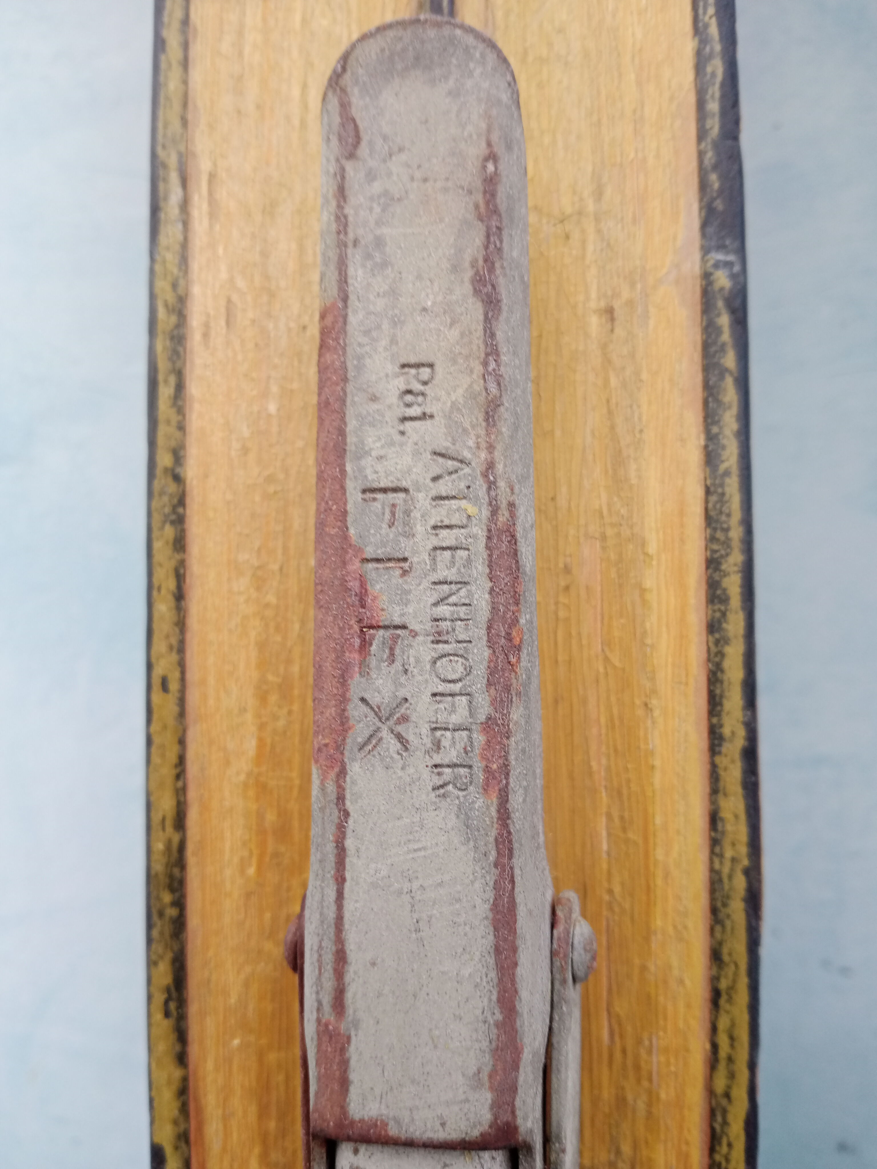 Pair of vintage wooden skis