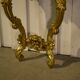 Golden wood and marble console, 19th century.