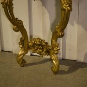 Golden wood and marble console, 19th century.