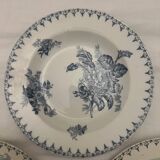 4 deep plates in Sarreguemines iron clay model Flore.