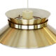 Brass colored aluminium pendant light by Carl Thore for Granhaga Metall. Sweden 1970s.