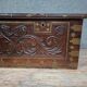 Antique carved wooden chest with gilded brass – Orient / 19th century