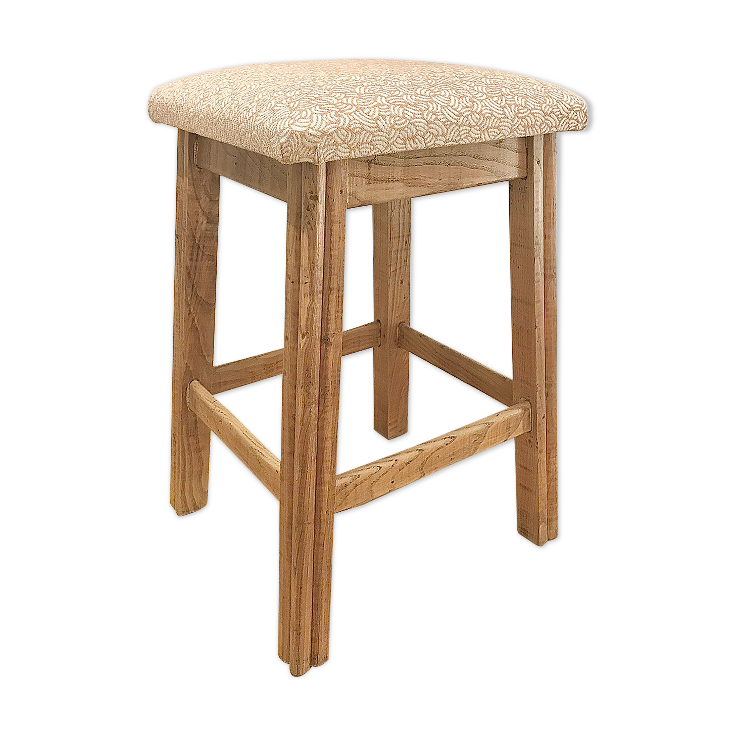 Tabouret pêche bois brut