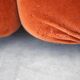 Orange chenille sofas, two and three seats, set of 2, 1970s