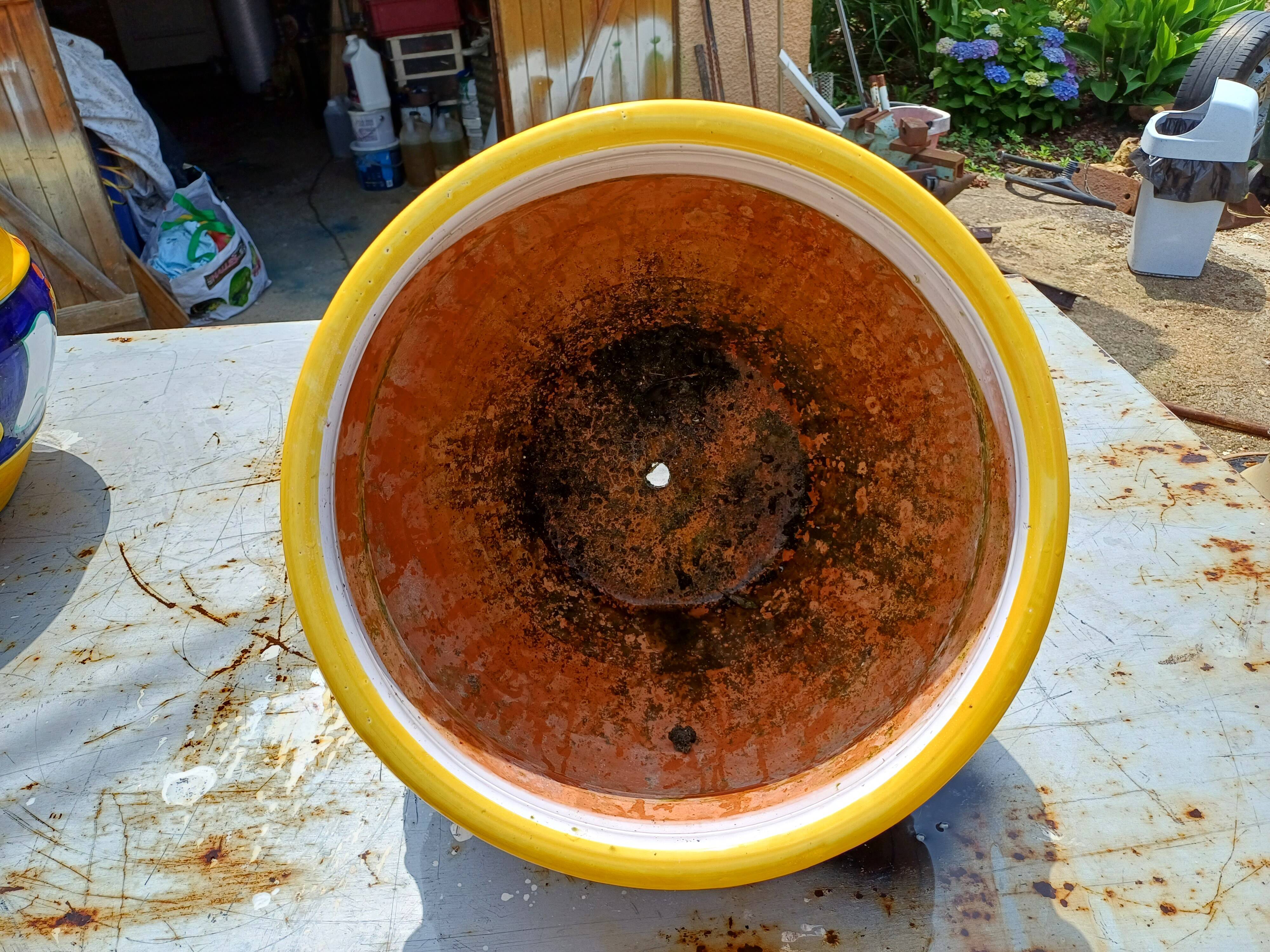 Pair of glazed terracotta planters