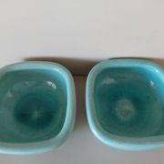 Turquoise cracked ceramic empty pocket signed Keramos, Sèvres circa 1950