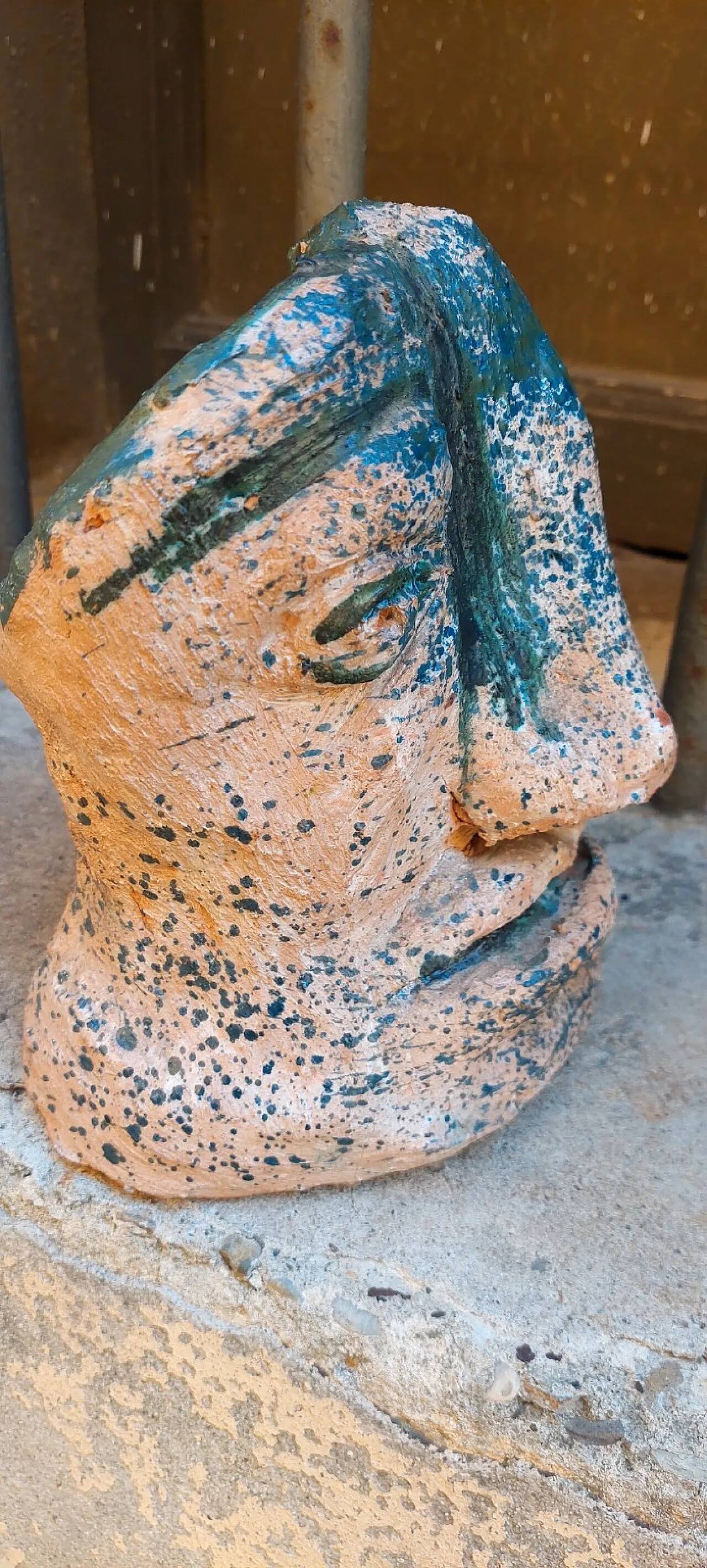 Glazed terracotta sculpture vase, late 20th century