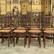 Suite of 8 bistro chairs in cannage FISCHEL
