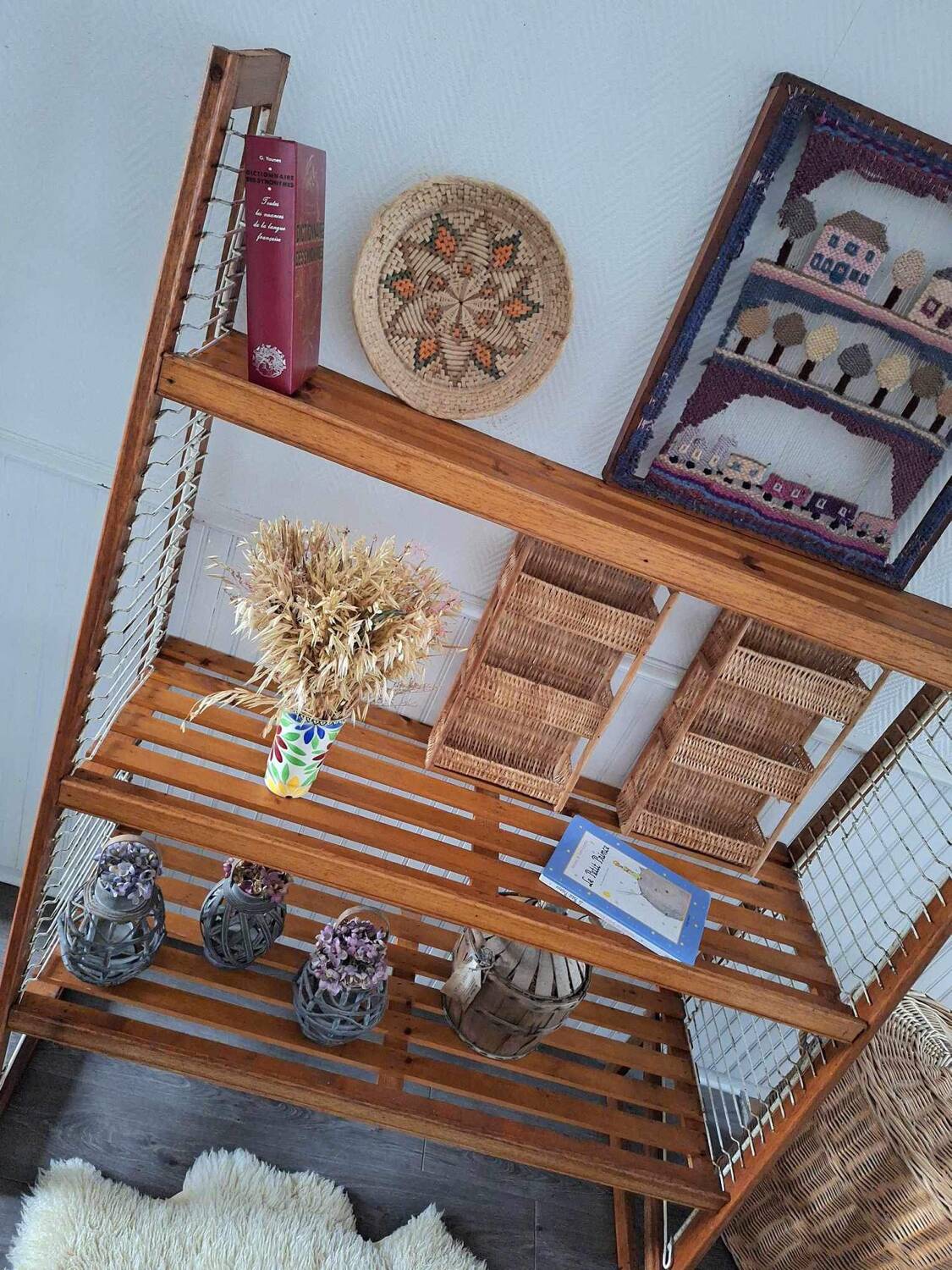 Vintage bakery shelves, old trade furniture