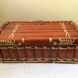 Suitcase in wicker and vintage bamboo