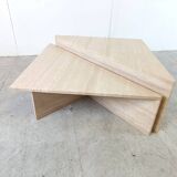 Tables basses triangulaires en travertin Up & Up, années 1970