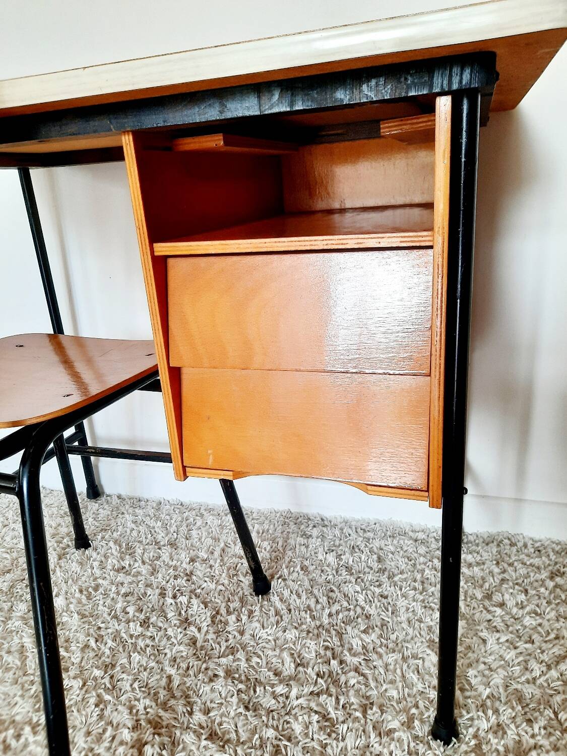 Bureau bois vintage années 50s