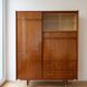 Meuble de rangement secrétaire années 70 en bois