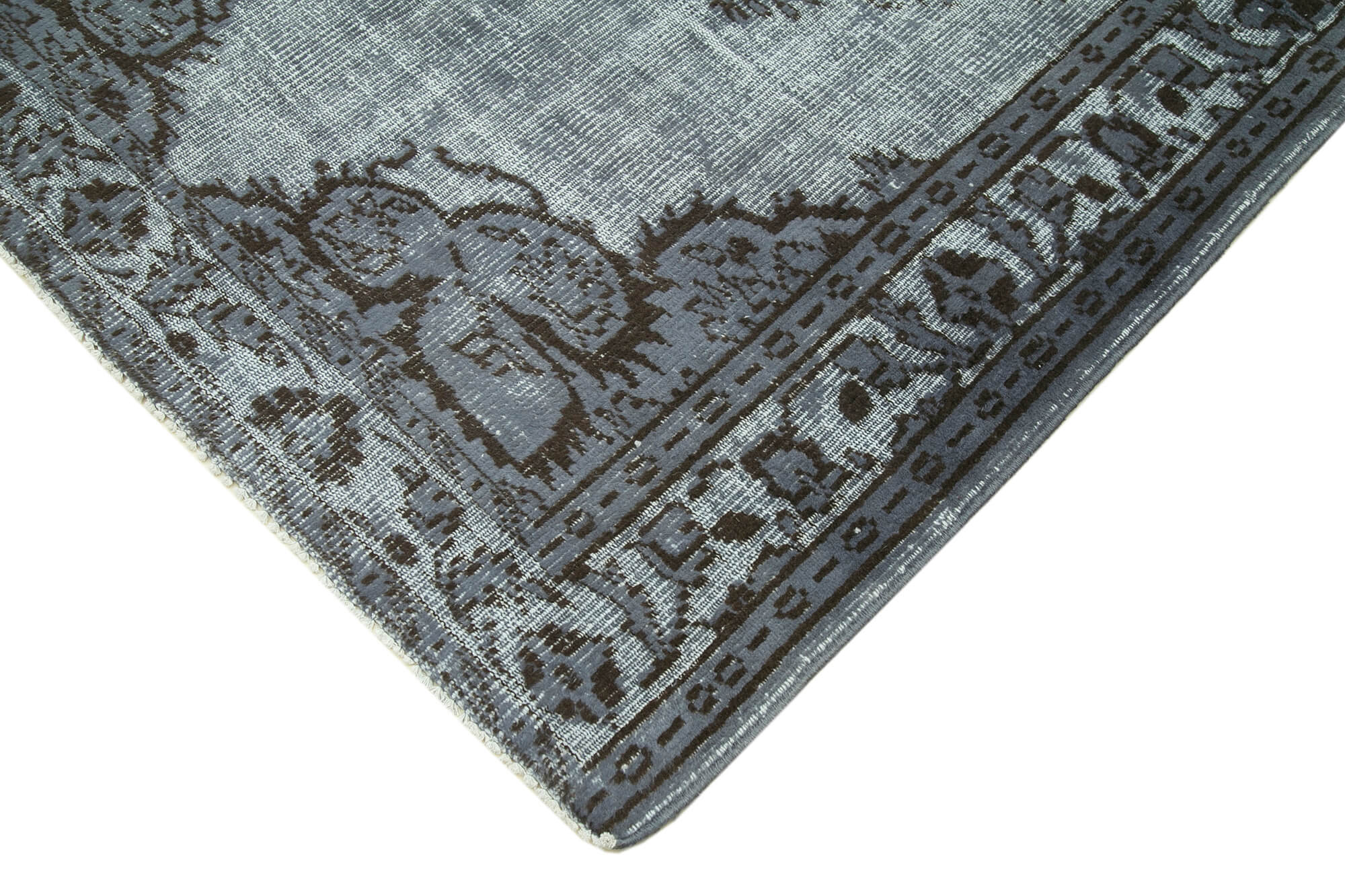 Hand-knotted rustic anatolian 1980s 160 cm x 258 cm grey carpet
