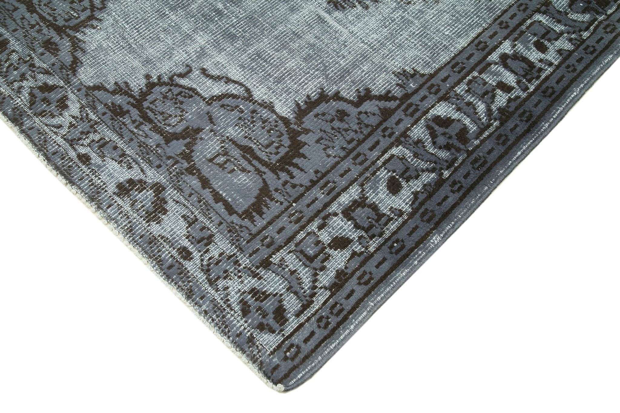 Hand-knotted rustic anatolian 1980s 160 cm x 258 cm grey carpet