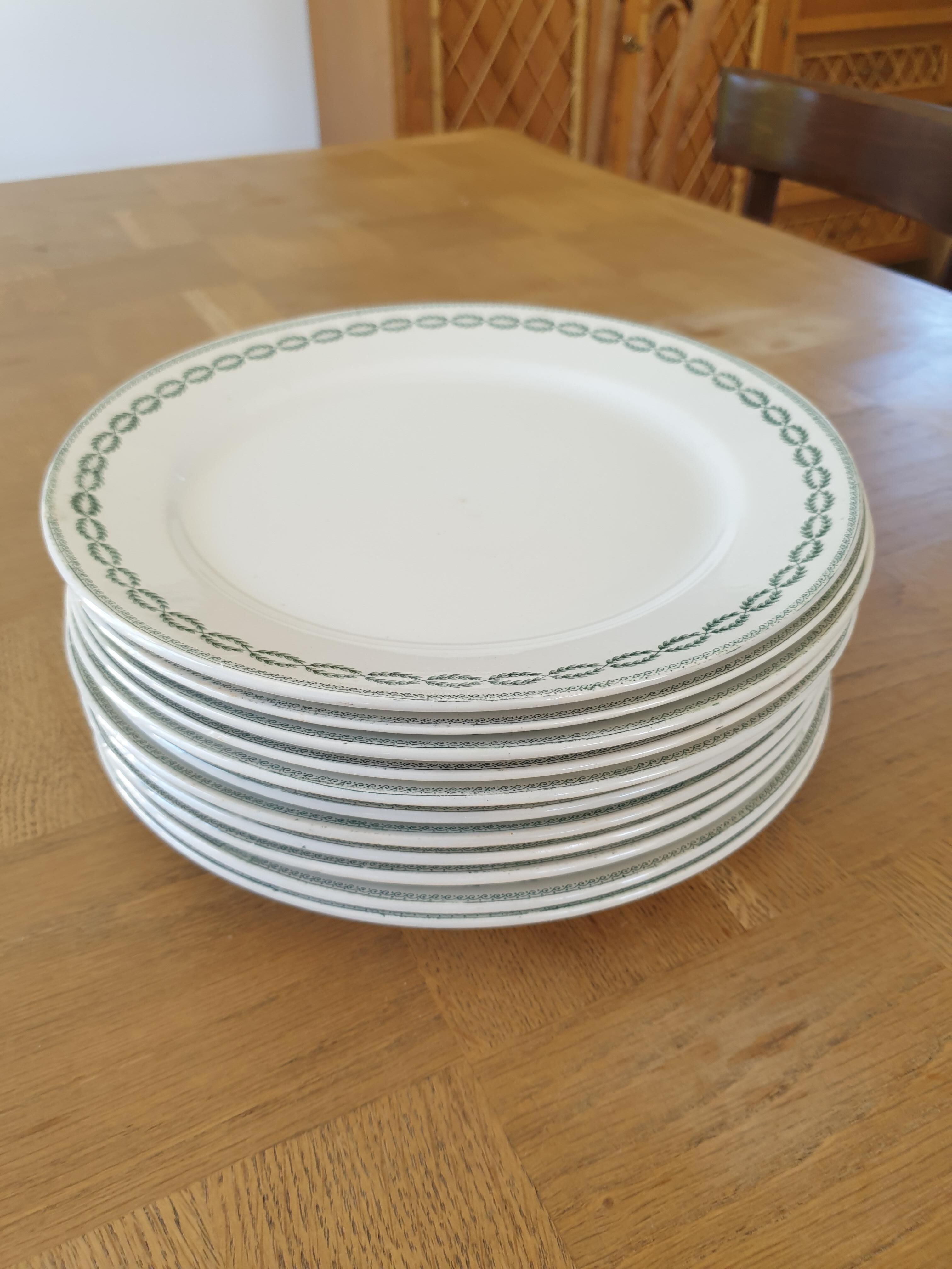 Set de 10 assiettes Sarreguemines 1900 faience U&C Nobilis