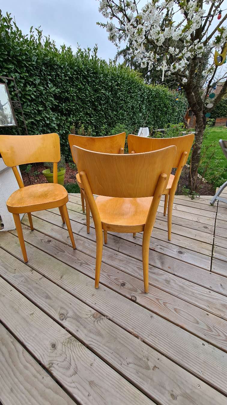 Ensemble de 4 chaises bistrot Baumann