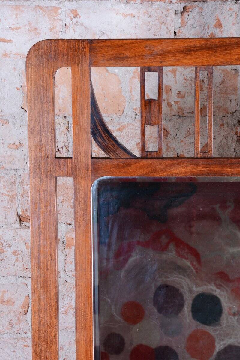 Art Deco Dressing Mirror in Palisander attributed to J.F.M. Hoffmann, Czech, 1910s