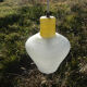white and yellow vintage textured glass pendant lamp 50s