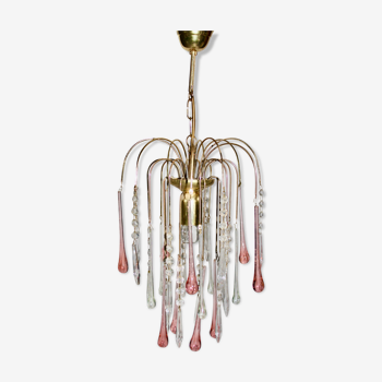 chandelier glass pampilles drops in pink glass