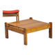Brutalist square coffee table, solid pine, vintage
