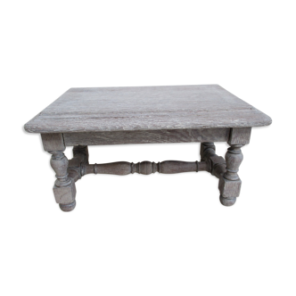 Footrest - small oak bench - white ceruse