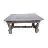 Footrest - small oak bench - white ceruse